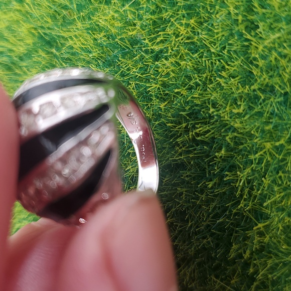 Vintage Rhodium Ring Austrian Crystal Size 6 R806 - Picture 3 of 4